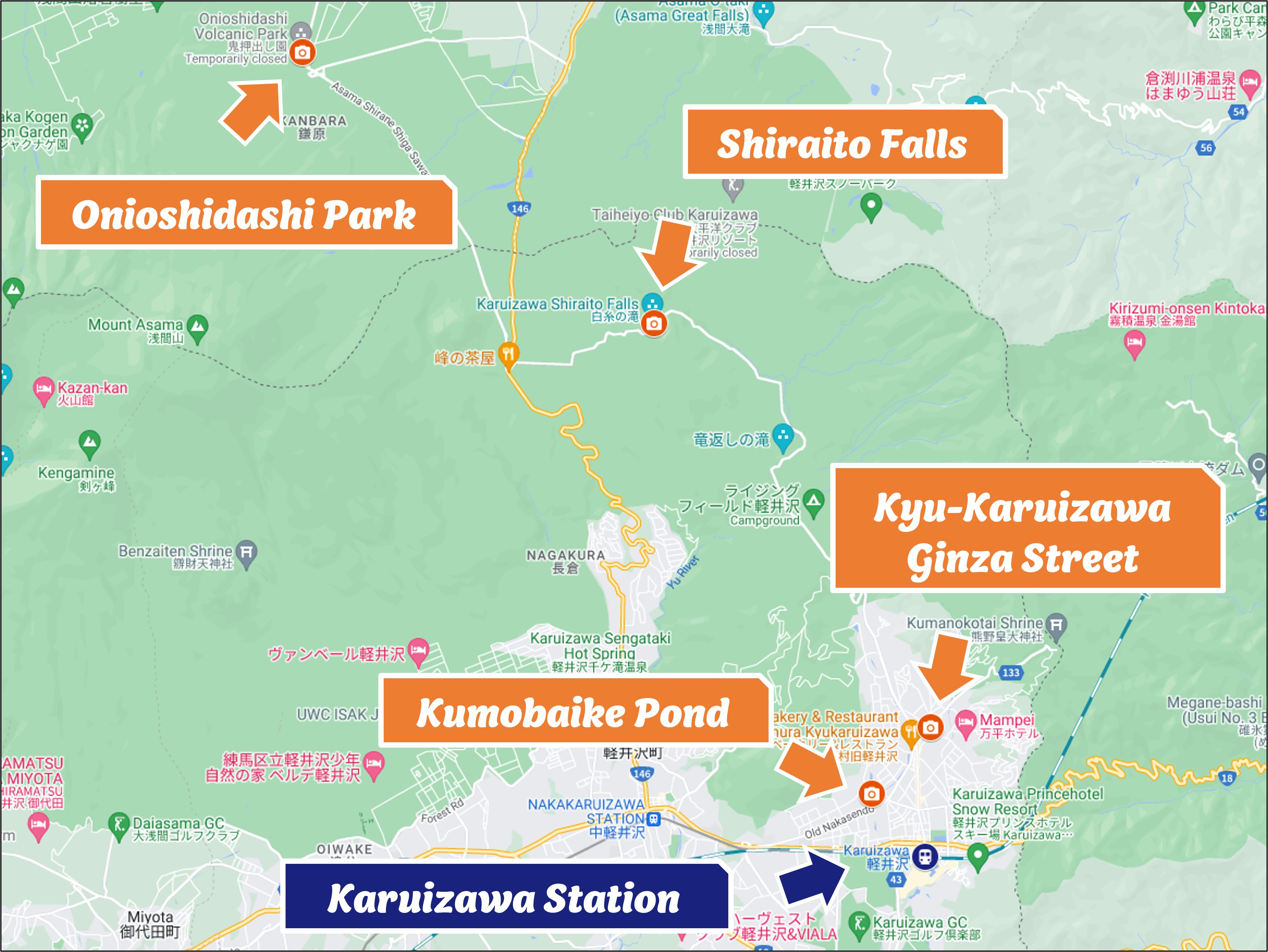 karuizawa travel map